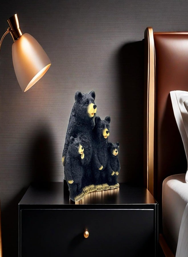 SHTWX Black Bear Family Resin Statue Sculpture Figurine Decorative for Home, Office, Living Room, Desktop Display - Image 5